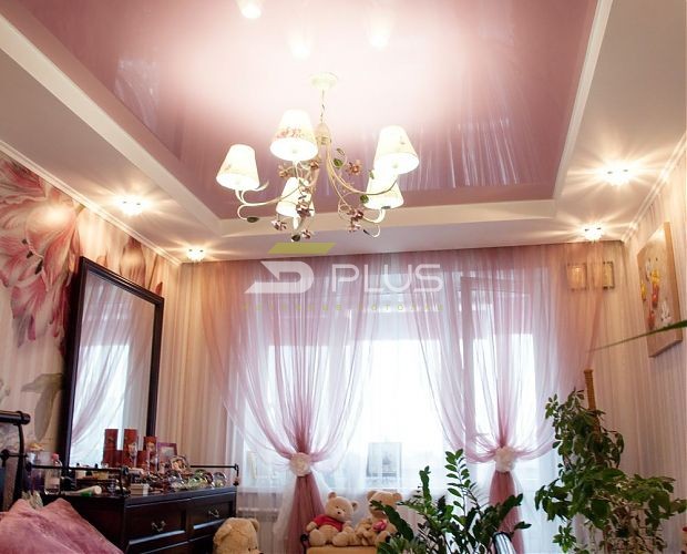 Натяжной потолок в спальне с цветами | Портфолио 5Plus | Киев ⋆ Днепр ⋆