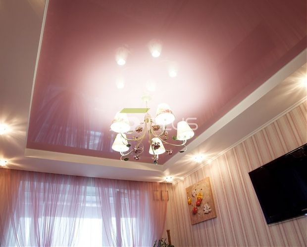 Натяжной потолок в спальне с цветами | Портфолио 5Plus | Киев ⋆ Днепр ⋆