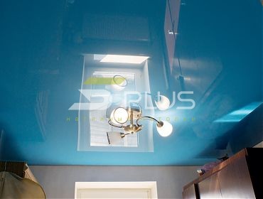Голубой натяжной потолок - Фото 5plus ракурс 1