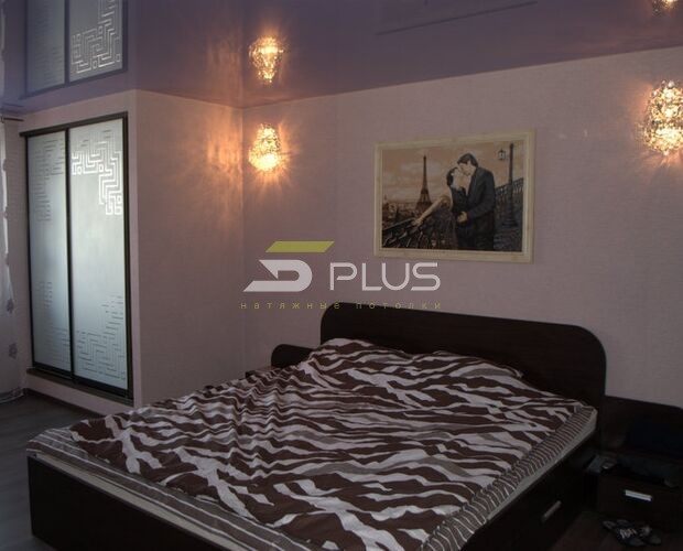 Натяжной потолок в спальне - романтика Парижа | Портфолио 5Plus | Киев ⋆ Днепр ⋆