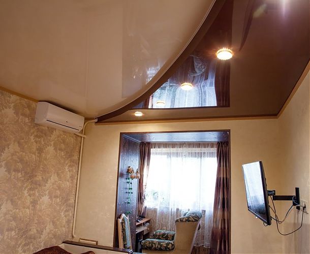 Натяжной потолок в двух уровнях | Портфолио 5Plus | Киев ⋆ Днепр ⋆