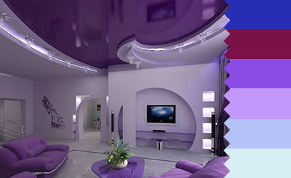 фиолетовый цвет натяжного потолка